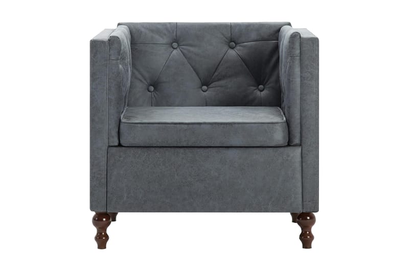 Lænestol Stofbetræk Grå - Grå - Møbler - Stole & lænestole - Lænestole - Chesterfield lænestole