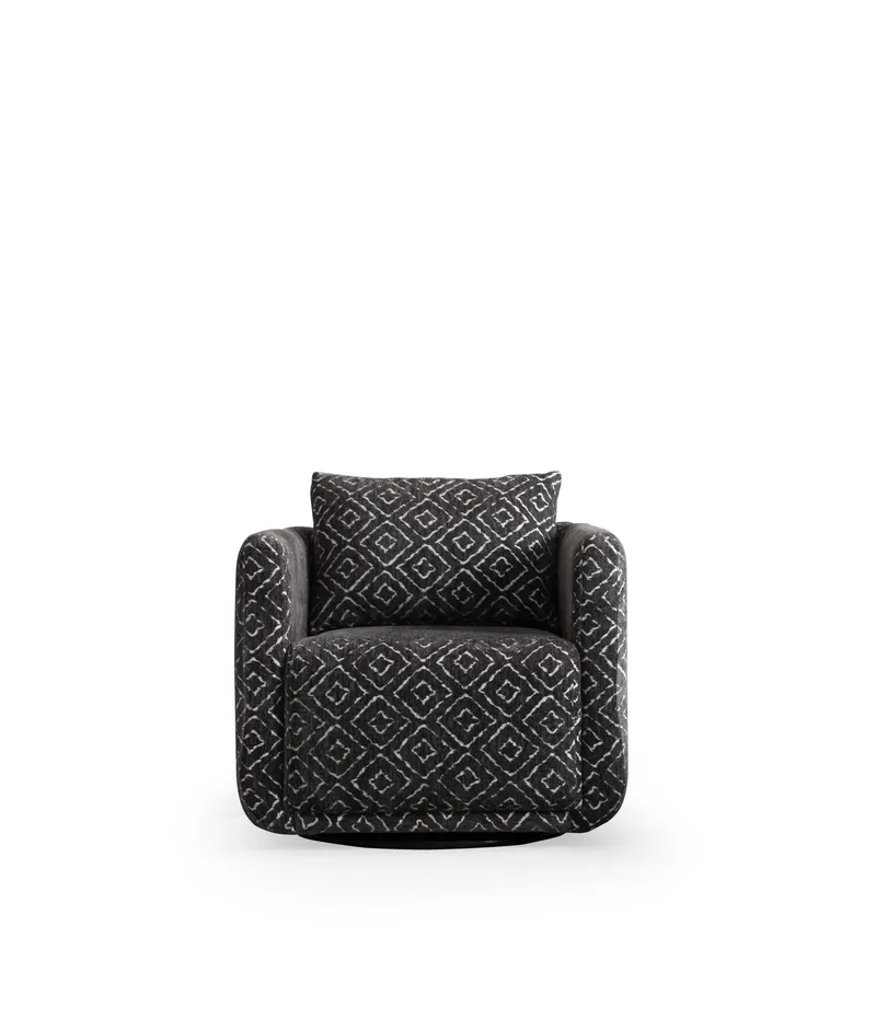 Childress lænestol Chenille, Sort/Hvid