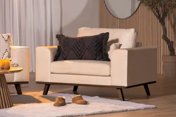 Copenhagen Lænestol i Fløjl - Beige - Møbler - Stole & lænestole - Lænestole