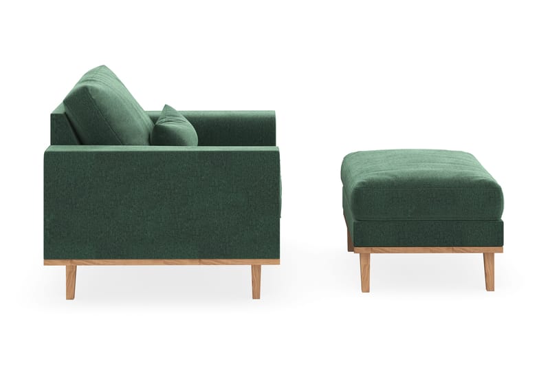 Copenhagen Lænestol med Puf - Mørkegrøn - Møbler - Stole & lænestole - Lænestole - Lænestol med fodskammel