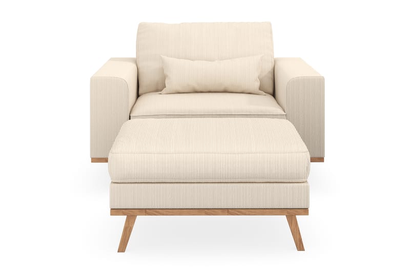 Copenhagen Lænestol med Puf - Lysebeige - Møbler - Stole & lænestole - Lænestole