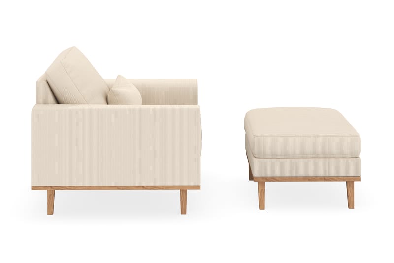 Copenhagen Lænestol med Puf - Lysebeige - Møbler - Stole & lænestole - Lænestole