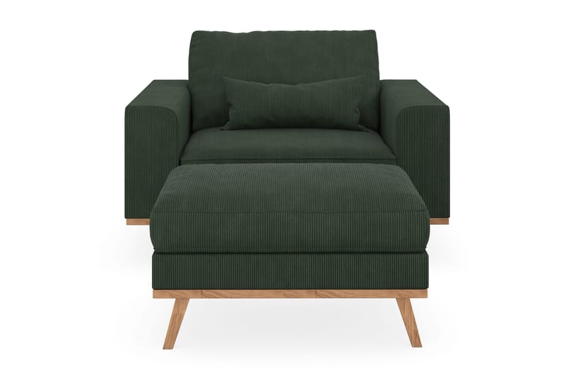 Copenhagen Lænestol med Puf - Mørkegrøn - Møbler - Stole & lænestole - Lænestole - Lænestol med fodskammel