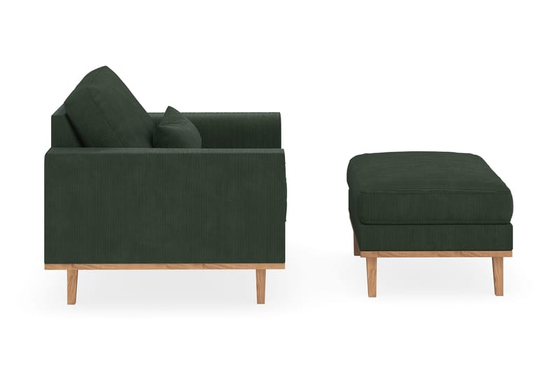 Copenhagen Lænestol med Puf - Mørkegrøn - Møbler - Stole & lænestole - Lænestole - Lænestol med fodskammel