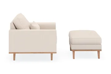 Copenhagen Lænestol med Puf - Lysebeige - Møbler - Stole & lænestole - Lænestole