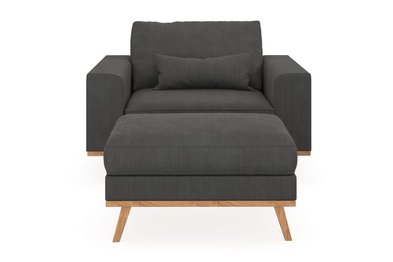 Copenhagen Lænestol med Puf - Mørkegrå - Møbler - Stole & lænestole - Lænestole - Lænestol med fodskammel