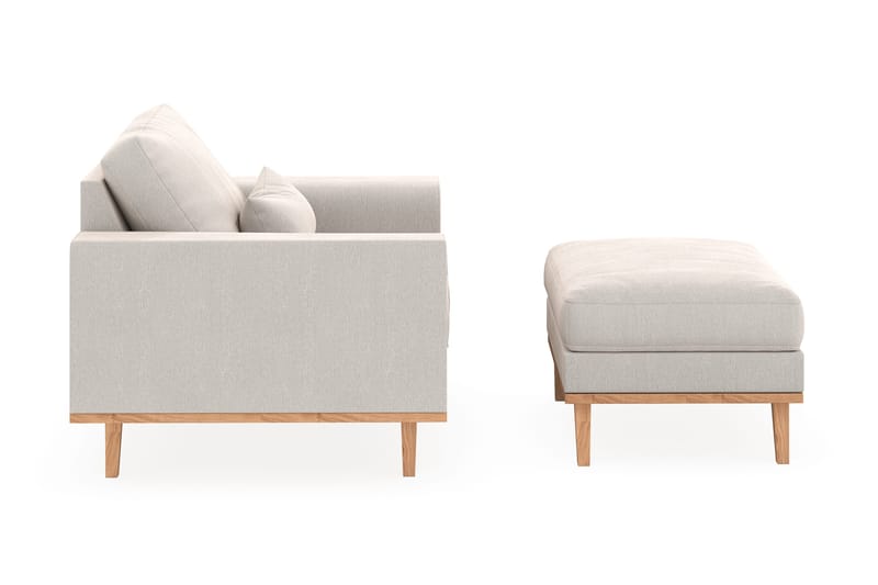 Copenhagen Lænestol med Puf - Cremehvid - Møbler - Stole & lænestole - Lænestole - Lænestol med fodskammel