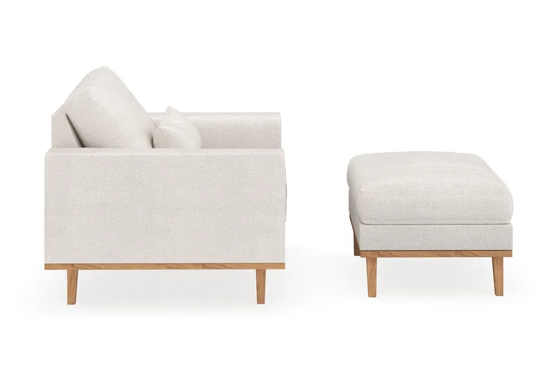 Copenhagen Lænestol med Puf - Hvid - Møbler - Stole & lænestole - Lænestole - Lænestol med fodskammel