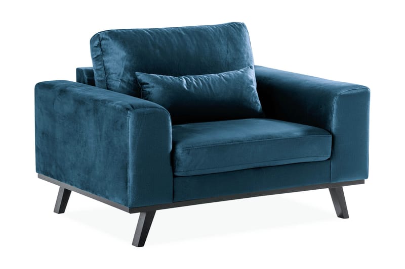 Copenhagen Lænestol Velour - Blå - Møbler - Stole & lænestole - Lænestole
