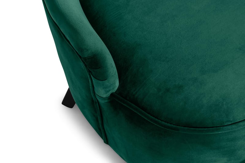 Dahlia Lænestol med Puf - Mørkegrøn Velour - Lænestole - Lænestol med fodskammel