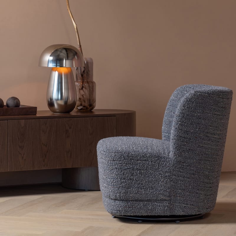 Drejeflænestol Atty - Grå melange - Møbler - Stole & lænestole - Lænestole - Lænestol uden armlæn