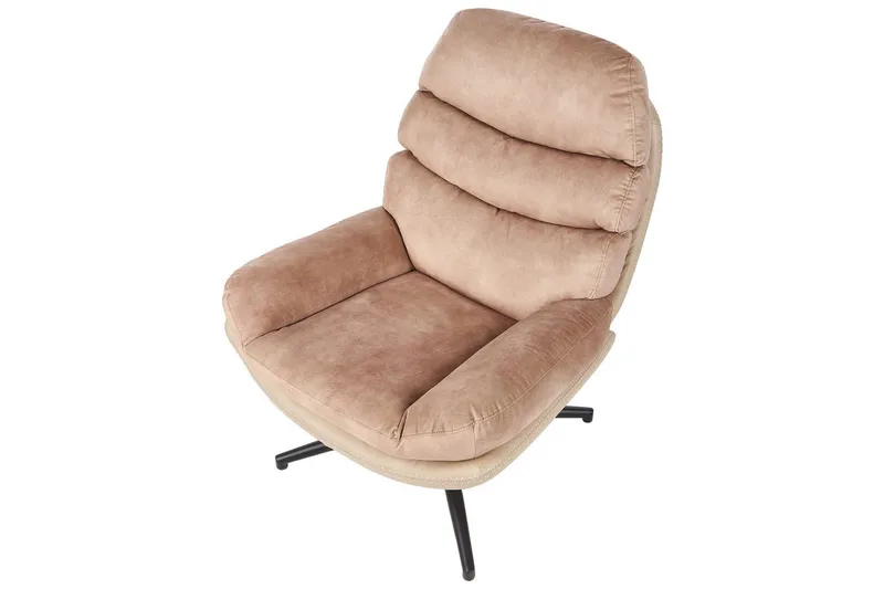 Drejestol Eide - Beige, sort - Møbler - Stole & lænestole - Lænestole - Lænestol uden armlæn