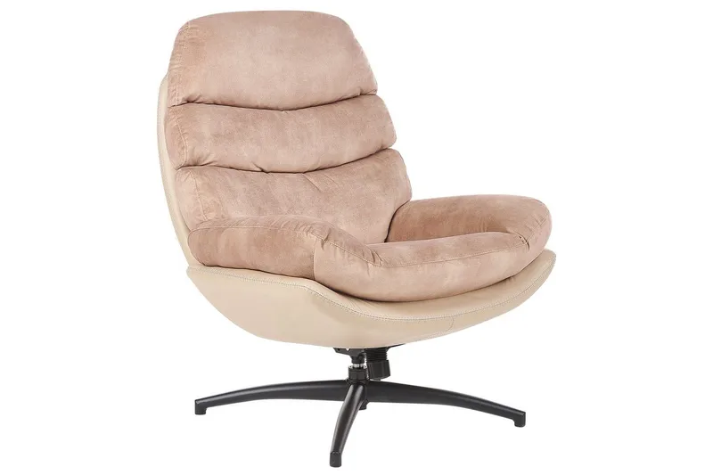 Drejestol Eide - Beige, sort - Møbler - Stole & lænestole - Lænestole - Lænestol uden armlæn