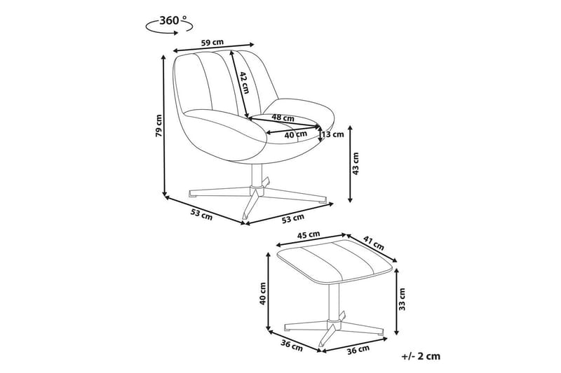 Drejestol Lia - Beige, sort - Møbler - Stole & lænestole - Lænestole - Lænestol uden armlæn