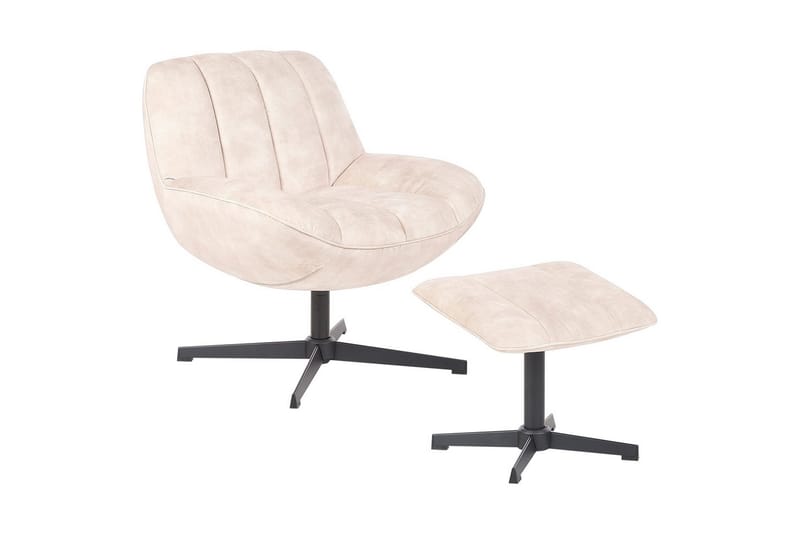 Drejestol Lia - Beige, sort - Møbler - Stole & lænestole - Lænestole - Lænestol uden armlæn