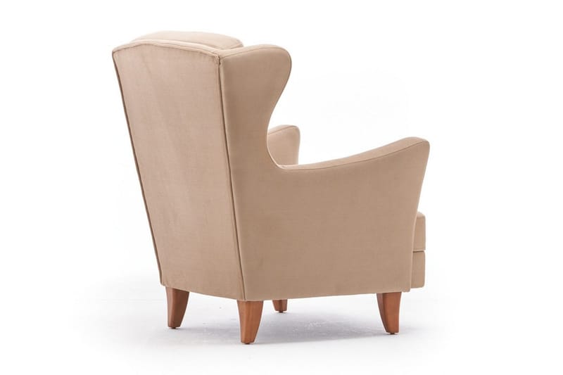Edgara Lænestol - Velour/Cremehvid/Natur - Møbler - Stole & lænestole - Lænestole