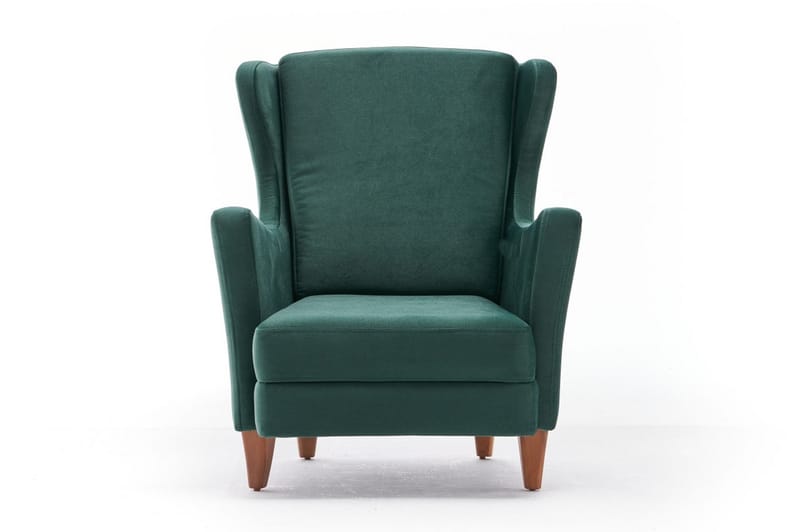 Edgara Lænestol - Velour/Grøn/Natur - Møbler - Stole & lænestole - Lænestole