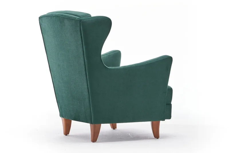 Edgara Lænestol - Velour/Grøn/Natur - Møbler - Stole & lænestole - Lænestole
