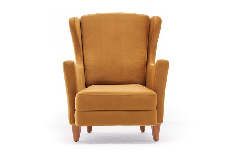 Edgara Lænestol - Velour/Guld/Natur - Møbler - Stole & lænestole - Lænestole