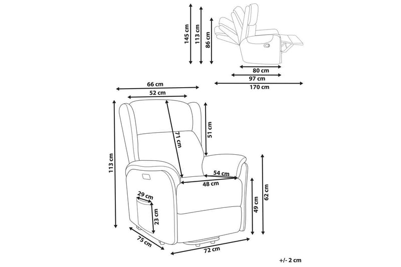 Elektrisk reclinerlænestol Elegy - Tuape - Møbler - Stole & lænestole - Lænestole - Recliner lænestol