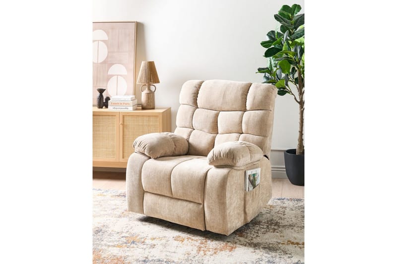 Elektrisk reclinerstol Ares Beige - Beige - Møbler - Stole & lænestole - Lænestole - Liggestol