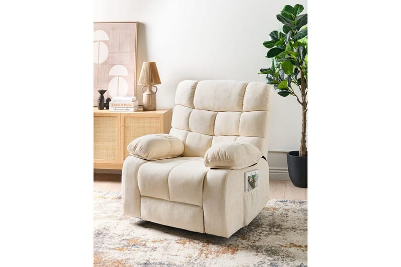 Elektrisk reclinerstol Ares Lys beige - Lys beige - Møbler - Stole & lænestole - Lænestole - Recliner lænestol
