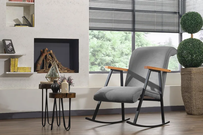 Elinore gyngestol - Grå - Møbler - Stole & lænestole - Gyngestol