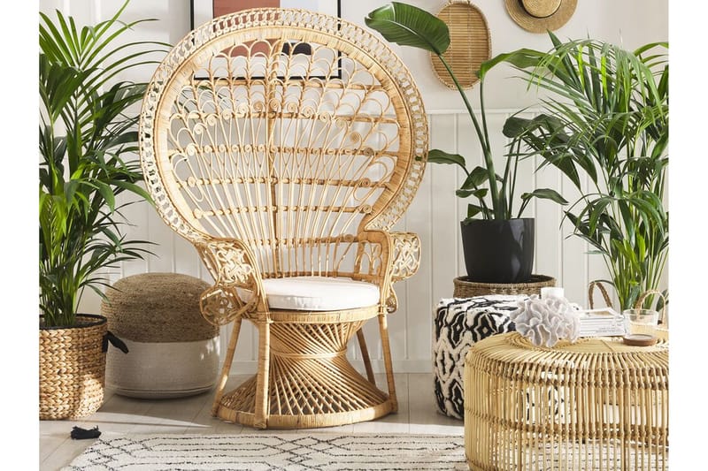 Emmanuelle Stol Påfugl - Rattan/Beige - Møbler - Stole & lænestole - Lænestole