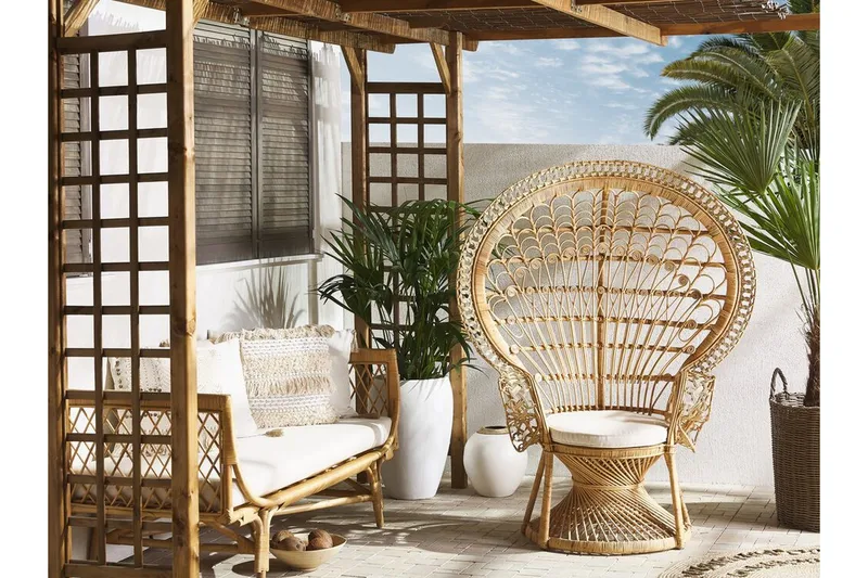 Emmanuelle Stol Påfugl - Rattan/Beige - Møbler - Stole & lænestole - Lænestole