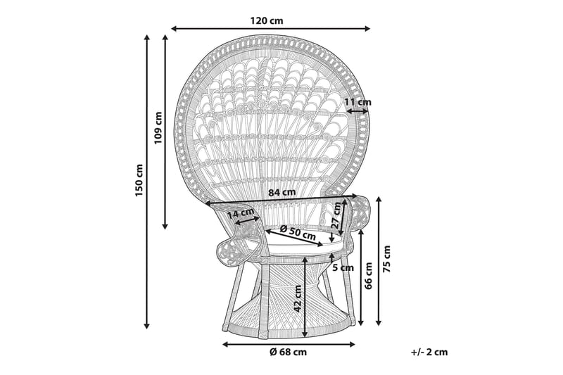 Emmanuelle Stol Påfugl - Rattan/Beige - Møbler - Stole & lænestole - Lænestole