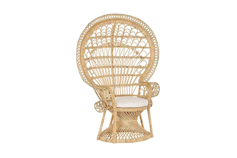 Emmanuelle Stol Påfugl, Rattan/Beige