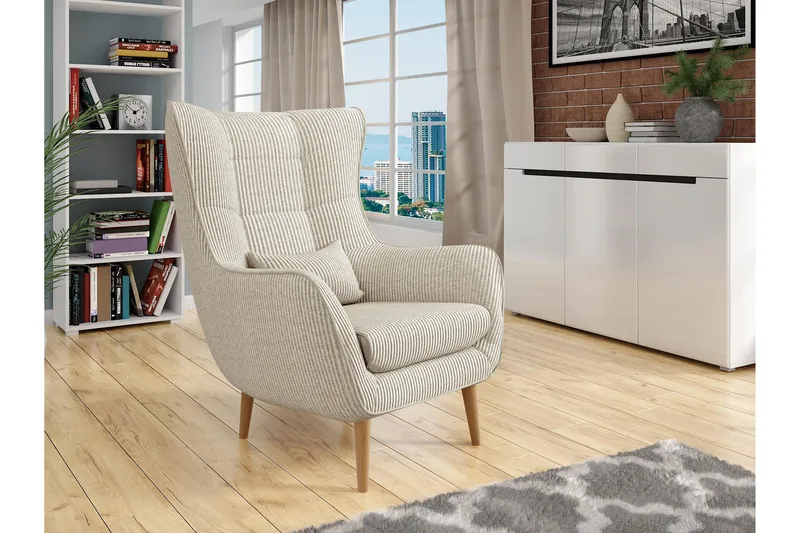 Gabi Lænestol - Beige - Møbler - Stole & lænestole - Lænestole - Øreklapstol