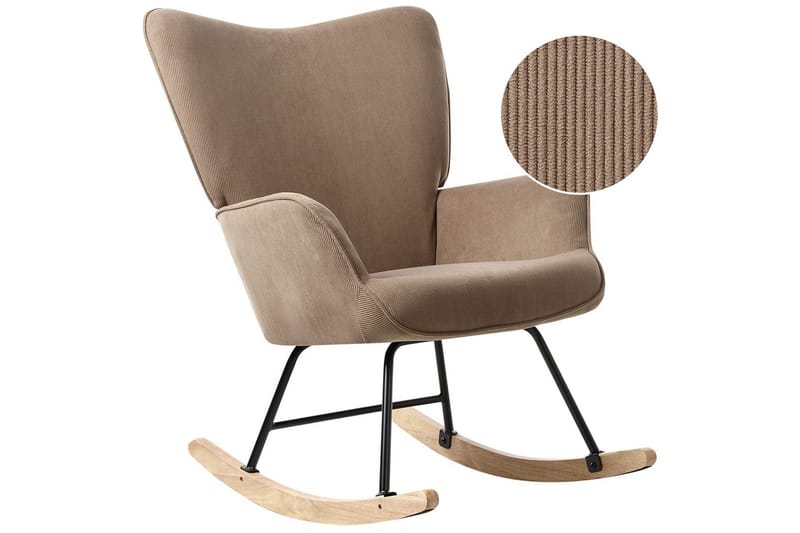 Gyngestol Arset Beige/sort/lyst træ, Beige/sort/lyst træ