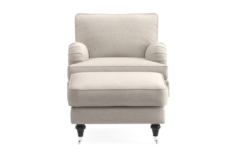 Howard Classic Lænestol med Puf, Beige