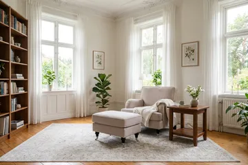 Howard Classic sofagruppe lænestol og fodskammel i fløjl - Beige - Møbler - Stole & lænestole - Lænestole - Howard lænestol