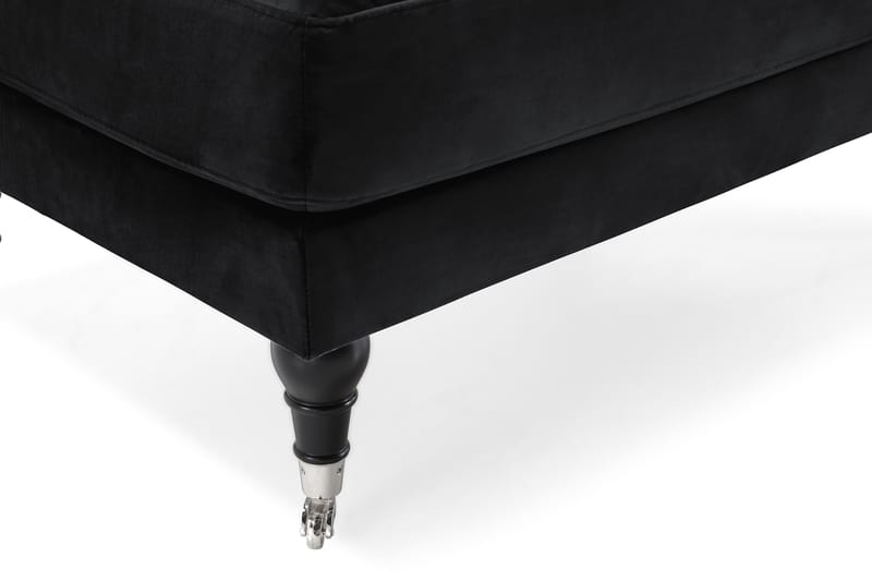 Andrew Lænestol med Puf Velour - Sort/Krom - Møbler - Stole & lænestole - Lænestole - Howard lænestol