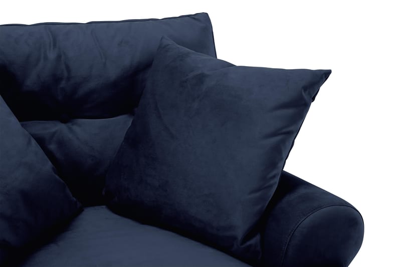 Andrew Lænestol med Puf Velour - Midnatsblå/Messing - Møbler - Stole & lænestole - Lænestole - Lænestol med fodskammel