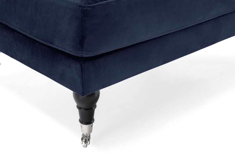 Andrew Lænestol med Puf Velour - Midnatsblå/Krom - Lænestol med fodskammel - Howard lænestol