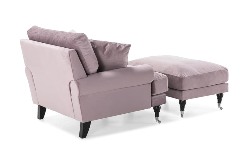 Andrew Lænestol med Puf Velour - Lilla/Krom - Møbler - Stole & lænestole - Lænestole - Howard lænestol