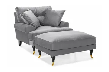 Andrew Lænestol med Puf Velour