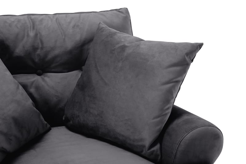 Andrew Lænestol med Puf Velour - Mørkegrå/Messing - Møbler - Stole & lænestole - Lænestole - Howard lænestol