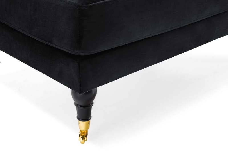 Andrew Lænestol med Puf Velour - Sort/Messing - Møbler - Stole & lænestole - Lænestole - Howard lænestol