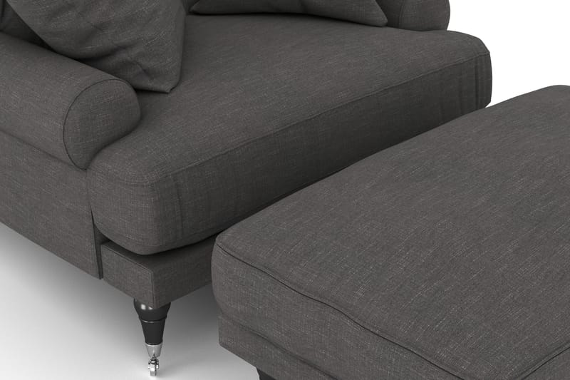 Andrew Lænestol med Puf - Mørkegrå/Krom - Møbler - Stole & lænestole - Lænestole - Howard lænestol