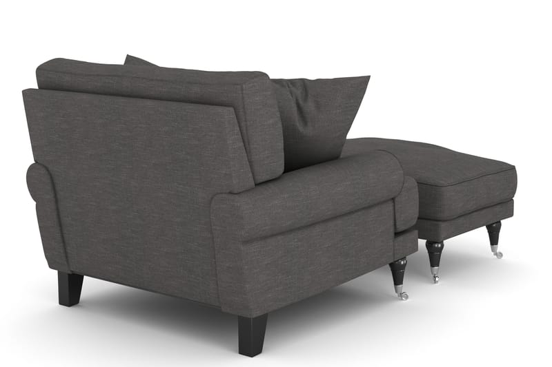 Andrew Lænestol med Puf - Mørkegrå/Krom - Møbler - Stole & lænestole - Lænestole - Howard lænestol