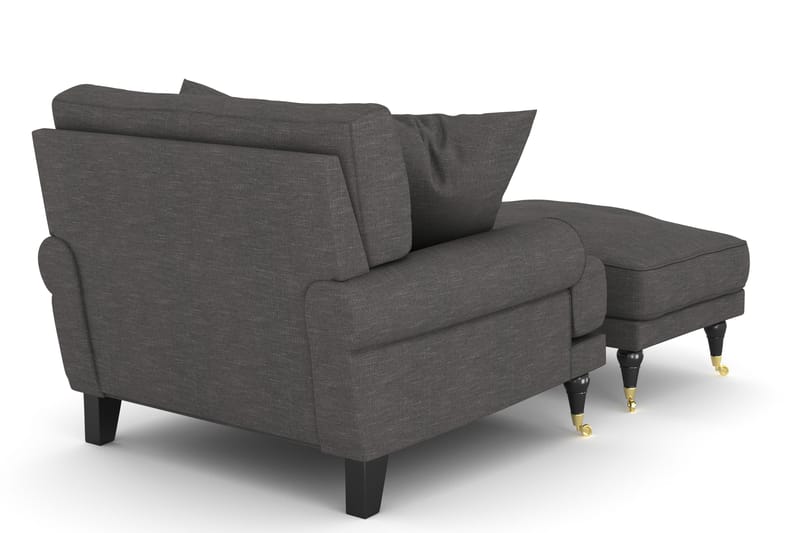 Andrew Lænestol med Puf - Mørkegrå/Messing - Møbler - Stole & lænestole - Lænestole - Howard lænestol