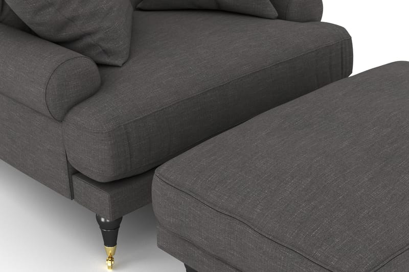 Andrew Lænestol med Puf - Mørkegrå/Messing - Møbler - Stole & lænestole - Lænestole - Howard lænestol