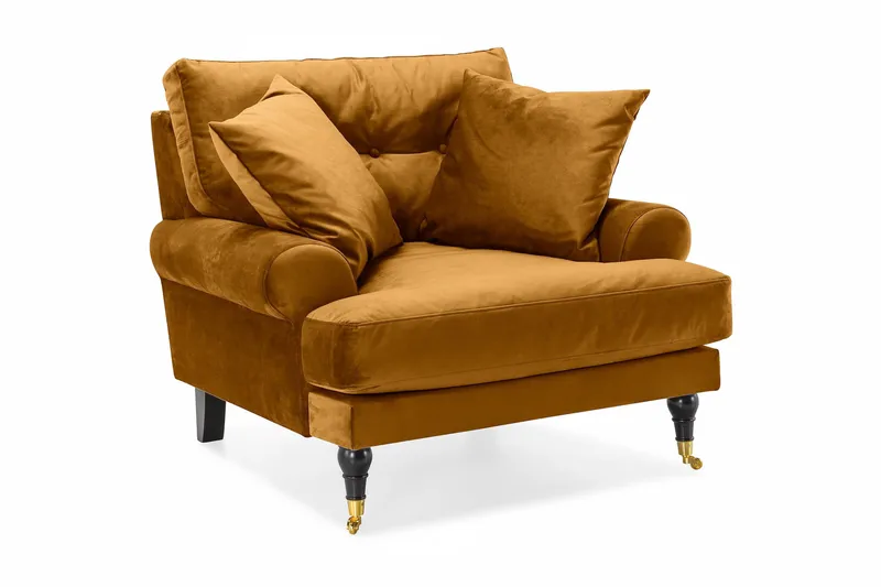 Andrew Lænestol Velour, Amber/Messing