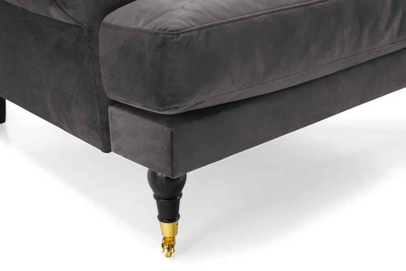 Andrew Lænestol Velour - Mørkegrå/Messing - Møbler - Stole & lænestole - Lænestole - Howard lænestol