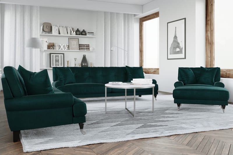 Andrew Lænestol Velour - Mørkegrøn/Krom - Møbler - Stole & lænestole - Lænestole - Howard lænestol