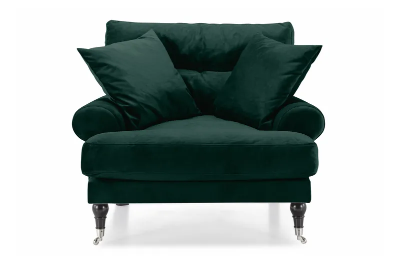 Andrew Lænestol Velour - Mørkegrøn/Krom - Møbler - Stole & lænestole - Lænestole - Howard lænestol